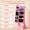 Pink Kids Jewelry Cabinet Crown-Shaped 2-in-1 Lighted Mirror with Storage